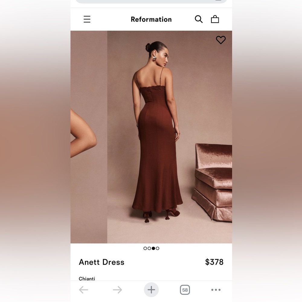 Reformation Anett Dress in Deep Brown - Picture 3 of 9
